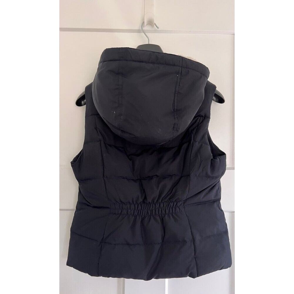Hollister Puffer Vest MEDIUM Blue Full Zip Hooded Insulated Feather Down - Picture 2 of 13
